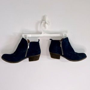 Navy Ankle Boots with Solver Zippers